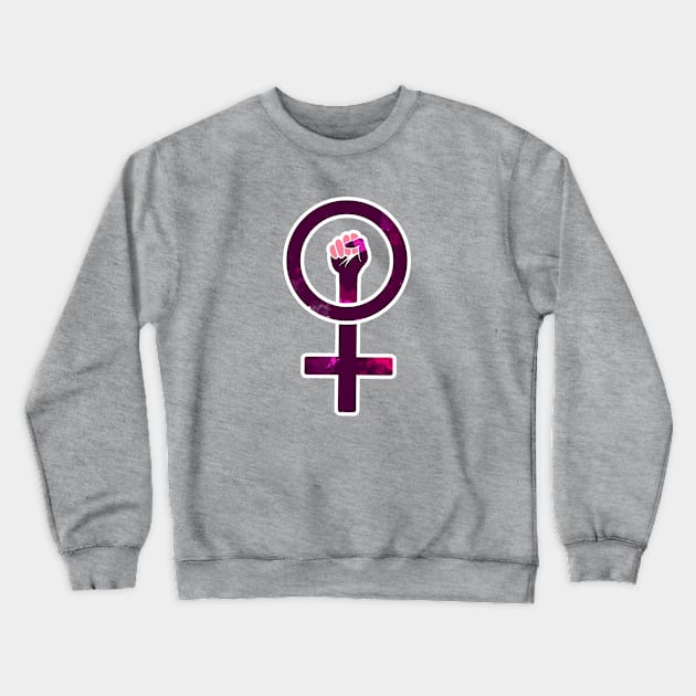 Woman Fist Up Crewneck Sweatshirt by HarlinDesign